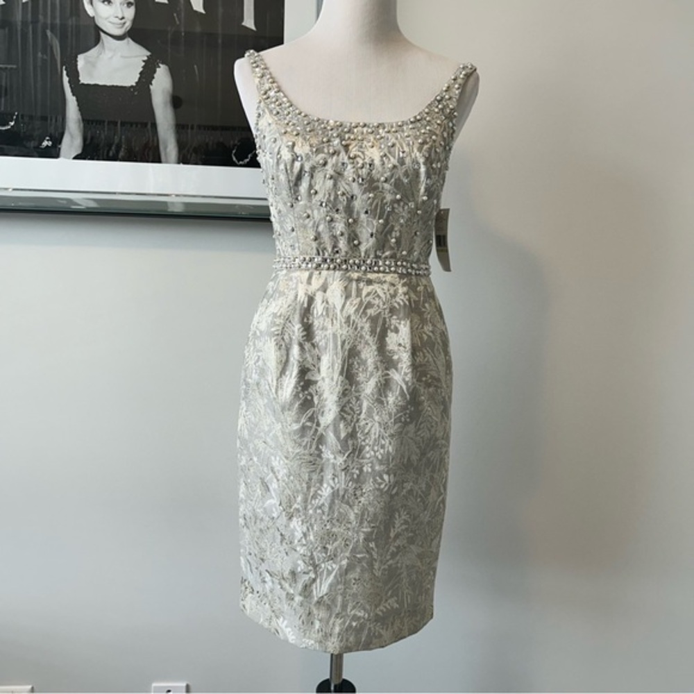 NWT Carmen Marc Valvo Embellished Occasional Dress